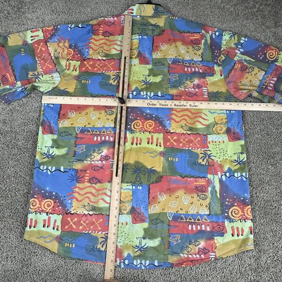 VTG The Territory Ahead Shirt Mens 2XL Abstract Hawaiian Polynesian Tribal 90s - Picture 10 of 14